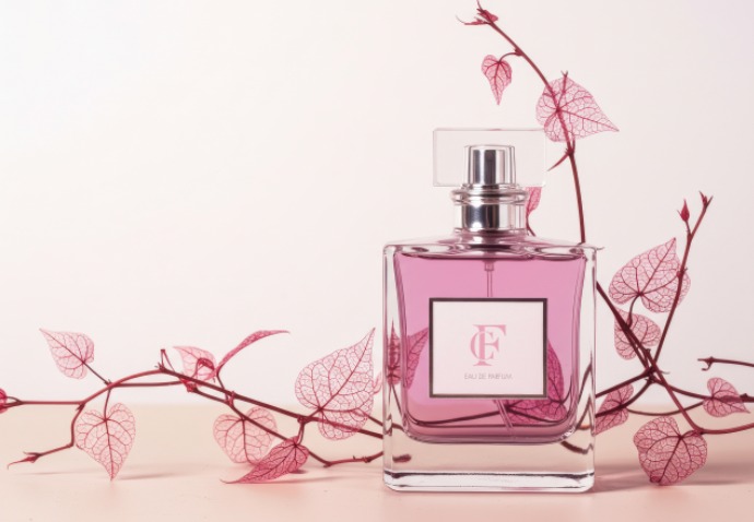 Application d’un logotype sur un packaging de parfum dans le cadre d’un projet d’identité visuelle