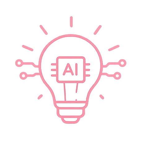 Icône ampoule avec le mot AI représentant l'innovation et l'intelligence artificielle